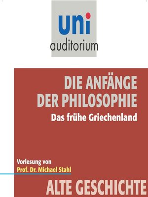 cover image of Die Anfänge der Philosophie